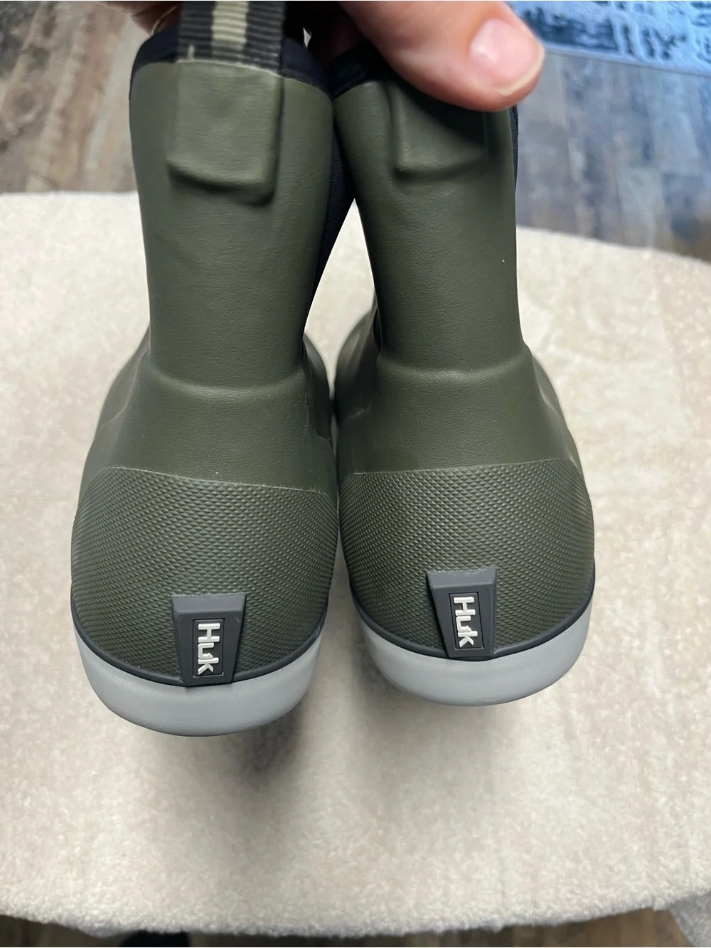 Huk Olive Green Waterproof Slip-On Rain & Snow Boots 13